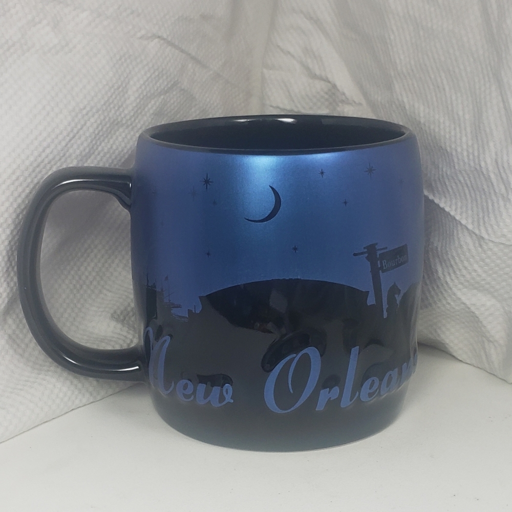 New Orleans Mug Black Midnight Blue Skyline 2014 Americaware 3-D